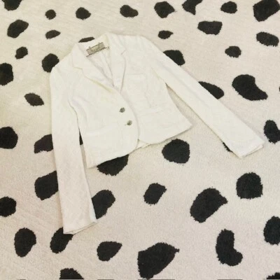 Chaqueta Blazer Paul Smith Mujer Pequeña US 4/6 EU 40 Marfil Boucle Tweed Diseñador Foto 1 de 4