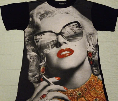 Unisex Medium Konflic Black Marilyn Monroe AOP Graphic T Shirt - Image 1 of 4