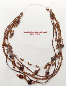 COLLIER FANTAISIE FABRICATION ARTISANALE PROMO PERLES VERRE ET ROCAILLE * - Picture 1 of 1