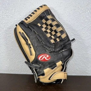 Guante de béisbol Rawlings RFP125 negro lanzamiento rápido cuero web jugador preferido LHT - Imagen 1 de 8