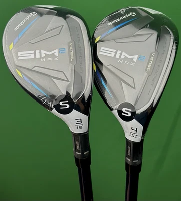 TaylorMade SIM2 Max Rescue Hybrid Set 3H - 19*, 4H - 22* Stiff Flex w/ Covers - Image 1 of 4