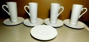 Johann Haviland~Bavaria Germany Vtg. Porcelain White Espresso Cups & Saucers Set - Picture 1 of 21