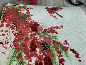 Trapunta Corona di Bacche Rosse Fienile in Ceramica King/Cal. Re - Foto 1 di 4