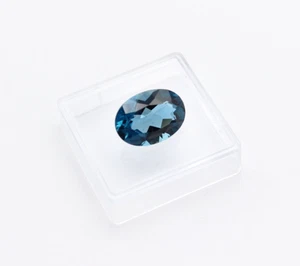 London Blau Topas  Edelstein facettierte Oval 10x 14 mm Schmuck Basteln Sammeln - Picture 1 of 9