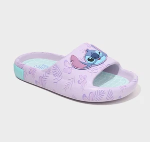 🥥 Disney Girls' Lilo & Stitch Comfort Slides Purple Slip-On Size 5🆕 - Picture 1 of 10