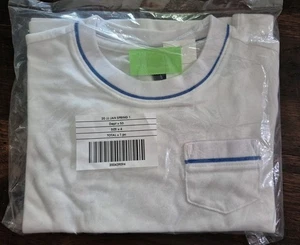 Camiseta Janie and Jack Boys SlPocket Talla 4 Borde Azul Blanco Nueva - Imagen 1 de 6