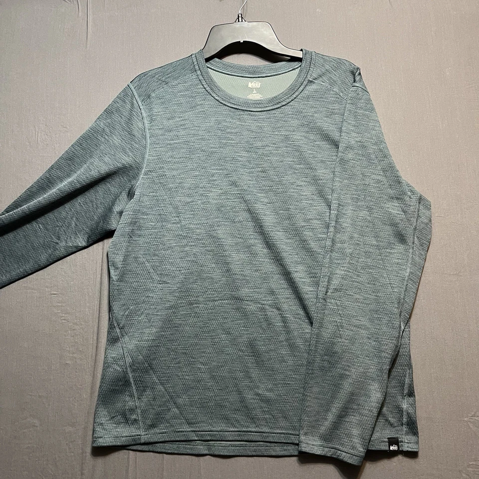 Camisa cooperativa REI para hombre L verde manga larga aire libre senderismo viaje poliéster Foto 1 de 4