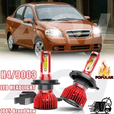 Super Bright LED light bulb H4 9003 for Chevrolet Aveo 2004-2011 Headlight WHITE - Image 1 of 4