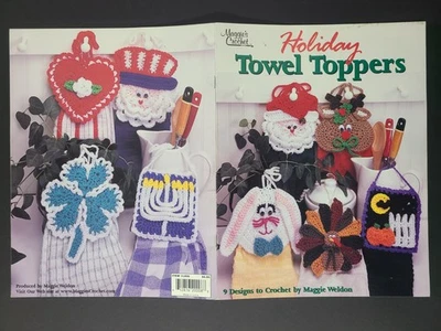 Vintage Maggie's Crochet Holiday Towel Toppers 9 Patterns Uncle Sam Santa #L008 - Image 1 of 3
