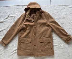 Lands End Mens Wool Cashmere Blend Hood Car Coat Parka Sz XXL/T  - Chest 50-52 - Picture 1 of 16