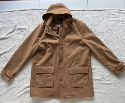 Lands End Mens Wool Cashmere Blend Hood Car Coat Parka Sz XXL/T  - Chest 50-52 - Image 1 of 4