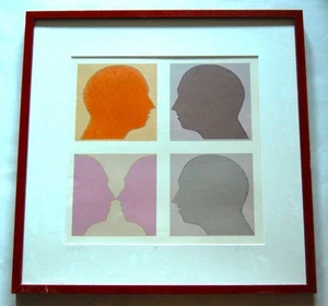 Lithographie, Beate Selzer, Köpfe, nummeriert und signiert, Kunst Grafik Bild - Picture 1 of 5