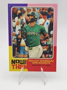 2024 Topps Heritage High Number Julio Rodriguez #NAT-8 Now & Then Sea Mariners - Picture 1 of 2