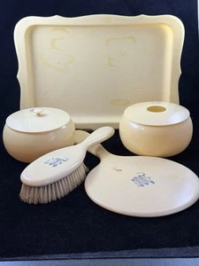 Vintage French Ivory Celluloid 7 PC Lot Vanity Set Dresser Set “M” Monogram - Picture 1 of 7