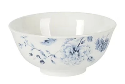 NUEVO RARO Martha Stewart Azul Blanco Floral Flores 3 Cuencos de Sopa Chinoiserie Set Foto 1 de 4