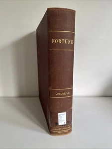 Vtg FORTUNE Magazine January - June 1933 BOUND BOOK 6 Issues Ads Art Vol VII - Picture 1 of 13