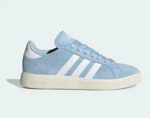Adidas Grand Court Base 00s Damen Wildleder babyblau weiß Freizeit Turnschuhe Größe 6,5 - Bild 1 von 7