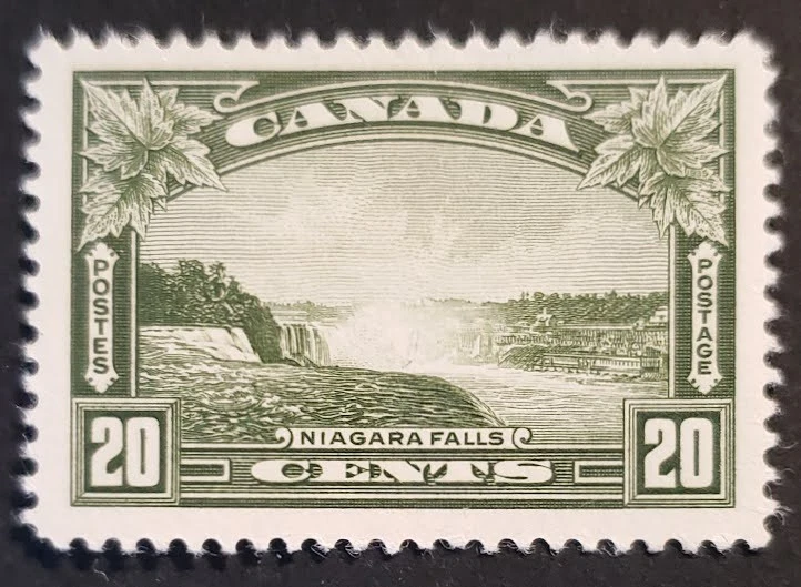 Stamps Canada Mint: #225  20c olive green Niagara Falls single  VF MLH - Image 1 of 1