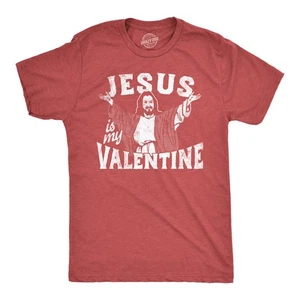 Mens Jesus Is My Valentine T Shirt Funny Valentines Day Religious Christian Joke - Picture 1 of 7