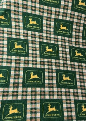 Manta John Deere Tartán a Cuadros Verde Y Amarillo 50x60 Usada en Excelente Condición Foto 1 de 3