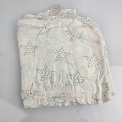 Manta para bebé Aden + Anais bambú rayón envoltura blanca gris menta verde estrellas Foto 1 de 4