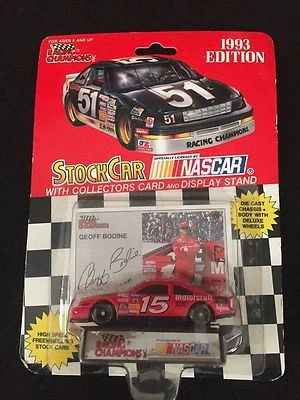 Nascar Stock Car Collectors card and display stand 1993 Geoff Bodine - Image 1 of 2