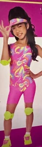 BARBIE Skating Skater girl Halloween Costume Leotard Visor Knee Pads S L XL NEW - Picture 1 of 3