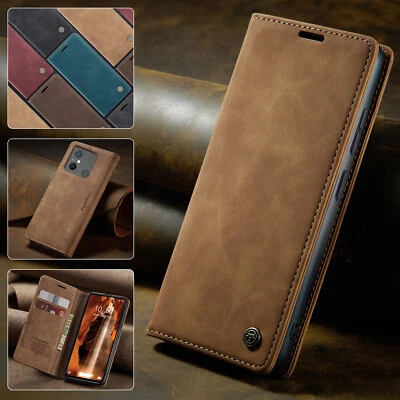 Para Xiaomi Redmi 12C, Lujo Retro Abatible Cuero Billetera Ranuras para Tarjetas Estuche Cubierta Foto 1 de 4