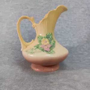 Vintage Hull Art USA W-11-8 1/2" Wildblumen Krug Vase mit Griff Creme bis Rosa - Bild 1 von 6