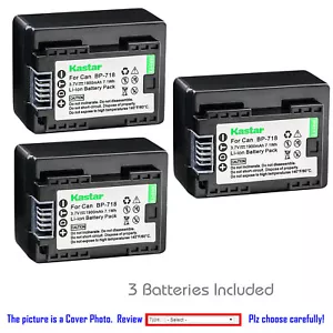 Kastar Battery Replacement for Canon Original BP-718 Battery OEM CG-700 Charger - Picture 1 of 7