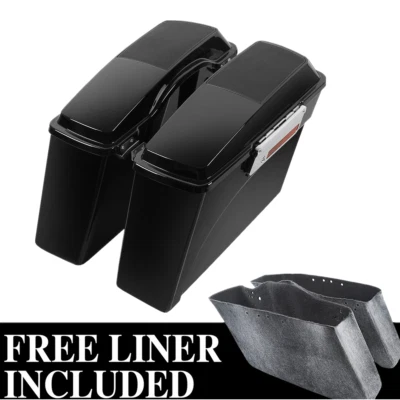 Hard Saddle Bags Saddlebags & Speaker Lids Fit For Harley Touring 1994-2013 2012 - Image 1 of 4