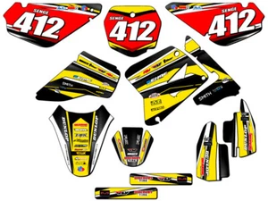 RM 85 VIGOR 2001-2004 kit de gráficos amarillo Senge compatible con Suzuki - Imagen 1 de 10