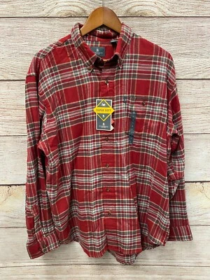 G.H. Bass Flannel Shirt Mens 2XL X 34" Long Sundried Tomato Plaid Button Up New - Image 1 of 3