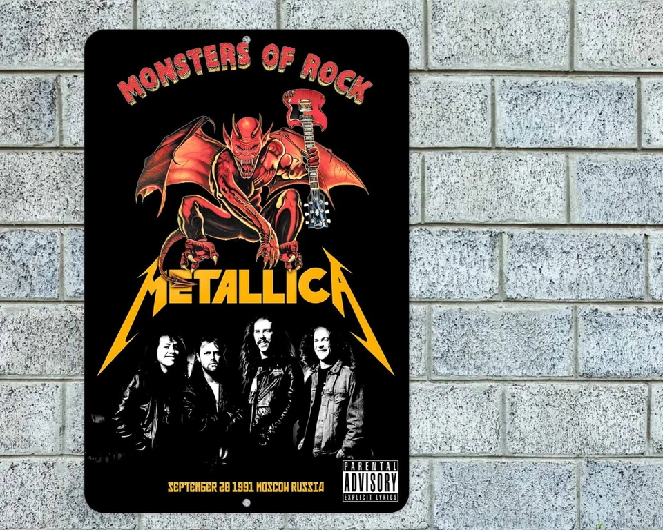Metallica Sign Aluminum Metal 8"x12" Garage Man Cave Classic Rock Concert - Image 1 of 1