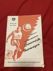 1959 AUSTRIA V NORWAY EUROS QUALIFYING ROUND OF 16 INTERNATIONAL PROGRAMME - Picture 1 of 7