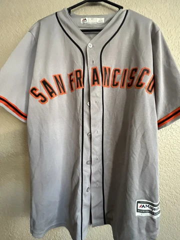 MAJESTIC AUTHENTIC 44 LARGE, SAN FRANCISCO GIANTS BUSTER POSEY FLEX BASE Jersey Cover