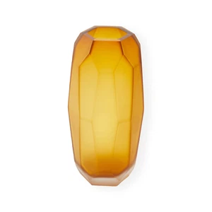 NEW Facet Etched Glass Vase | Citrine - Picture 1 of 6