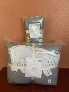 2pc Pottery Barn Kids Silly Safari Jungle Animal Twin quilt & standard sham - Picture 1 of 2