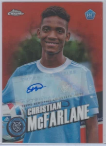 2022 Topps Chrome MLS Christian Mcfarlane Auto Orange Refractor #189 /25 - Picture 1 of 2