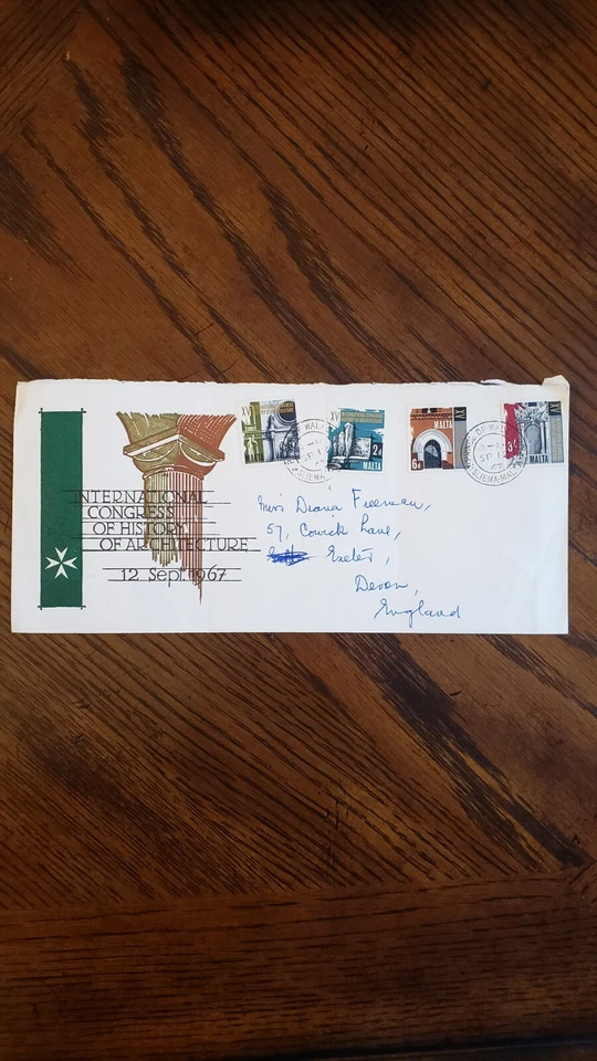MALTA FIRST DAY COVER - INT. CONGRESS OF HISTORY OF ARCHITECTURE - 1967 - Image 1 of 1