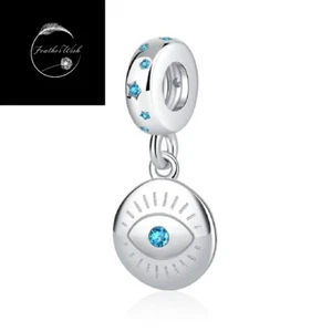 Sterling Silver 925 Charm Evil Eye Lucky Hamsa Star Pendant Dangle - Family Wife - Picture 1 of 23