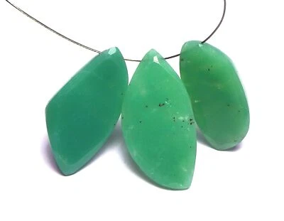 3 cuentas de CRISOPRASA VERDE 27-30 mm de forma libre NATURALES/s7 Foto 1 de 2