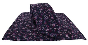 Michelsons of London Irregular Floral Tie & Pocket Square Set - Picture 1 of 18