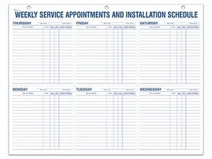 Almohadilla de horario de instalación y citas de servicio semanal de 22"x17" (52 hojas/almohadilla) - Imagen 1 de 5