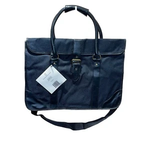 Elizabeth Arden Y2K Large Black Business Laptop Bag Buckle Flap w Shoulder Strap - Picture 1 of 15
