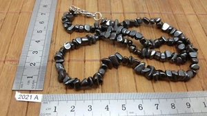 Collier baroque chips HEMATITE 45 cm long mineraux lithotherapie reiki - Picture 1 of 1