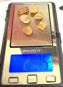 A Grade Yellow Zircon facet Rough Australian...27 carat... 6 pieces - Foto 1 di 9