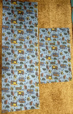 Vintage-2 Fabric Remnants Animal Floral Graphic Mosaic Cow Dog Cat Lightweight - Image 1 of 4