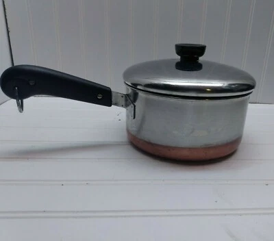 Revere Ware 2 Qt Saucepan Copper Stainless Sauté Pot Casserole & Lid (Wide) - Image 1 of 4