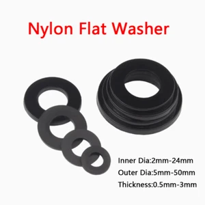 Nylon Flat Washers Plastic Insulating Gasket M2M2.5M3M4M5M6M8M10M12M14M16M18-M24 - Picture 1 of 6